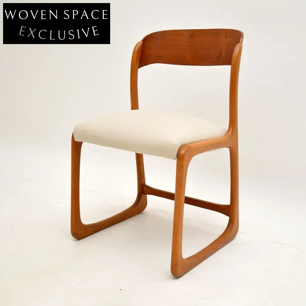 Antique French Vintage Solid Wood Arm Dining Chair with Lambswool Seat