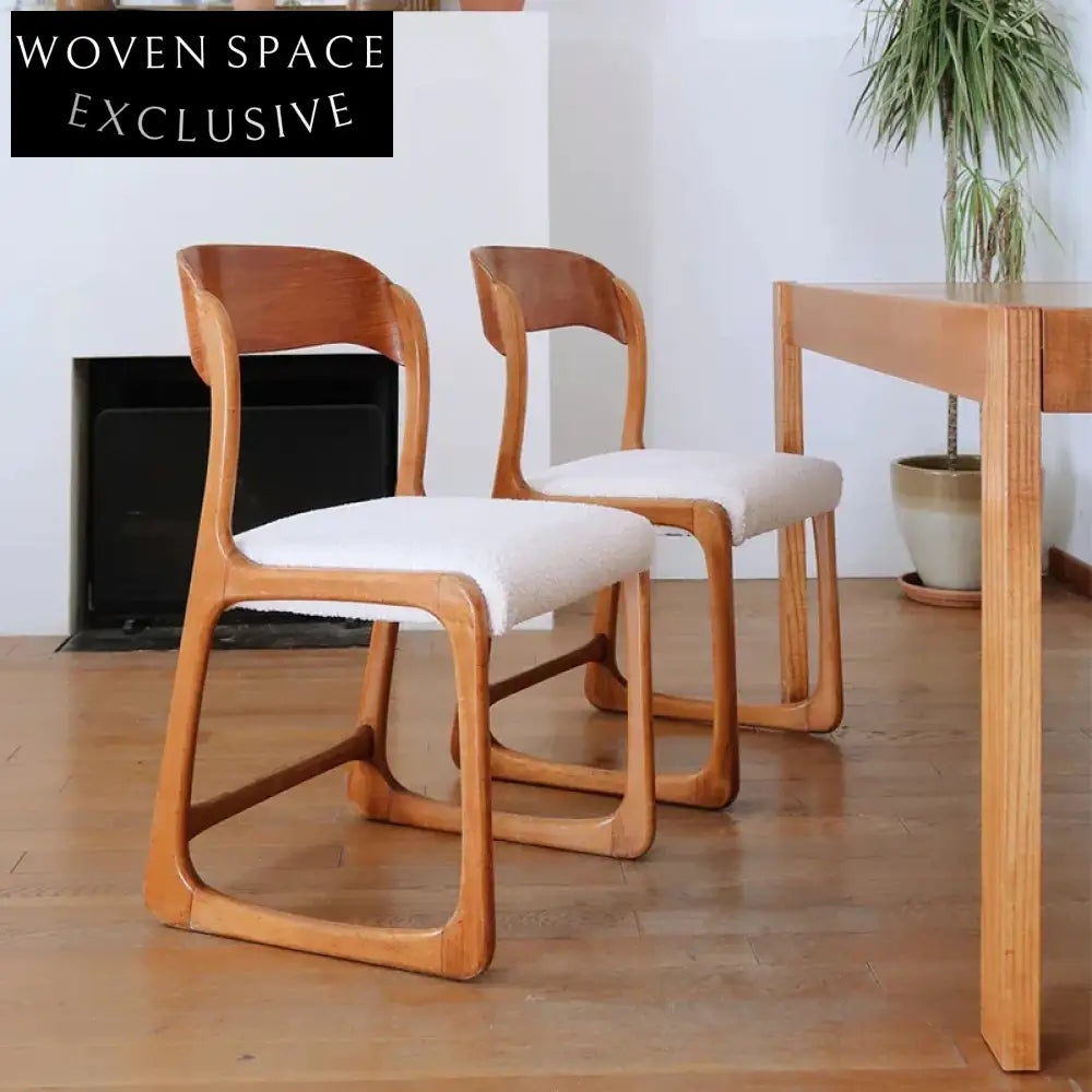 Antique French Vintage Solid Wood Arm Dining Chair with Lambswool Seat