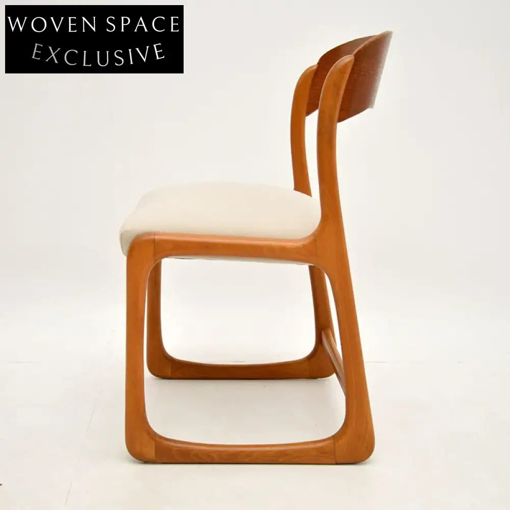 Antique French Vintage Solid Wood Arm Dining Chair with Lambswool Seat