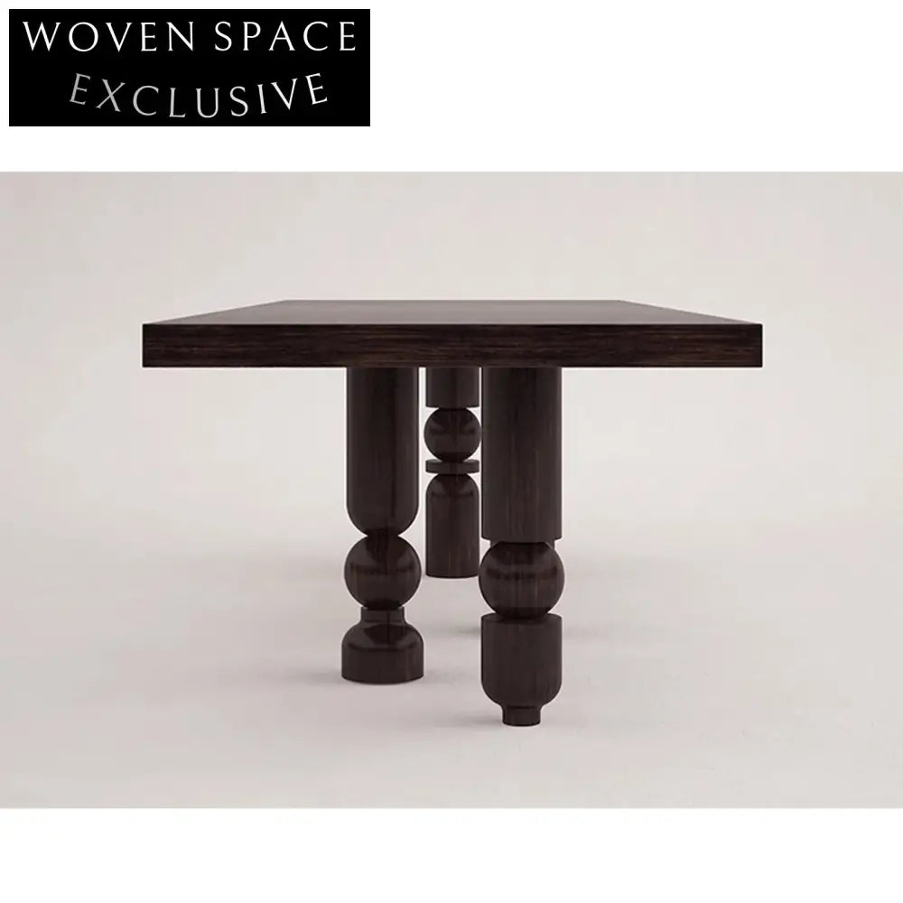 Antique Solid Ash Wood Rectangle Handmade Villa Style Dining Table
