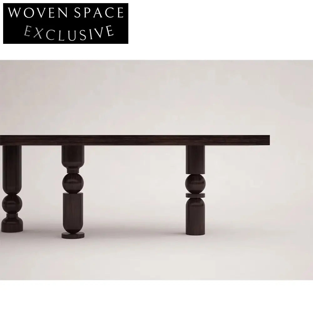 Antique Solid Ash Wood Rectangle Handmade Villa Style Dining Table