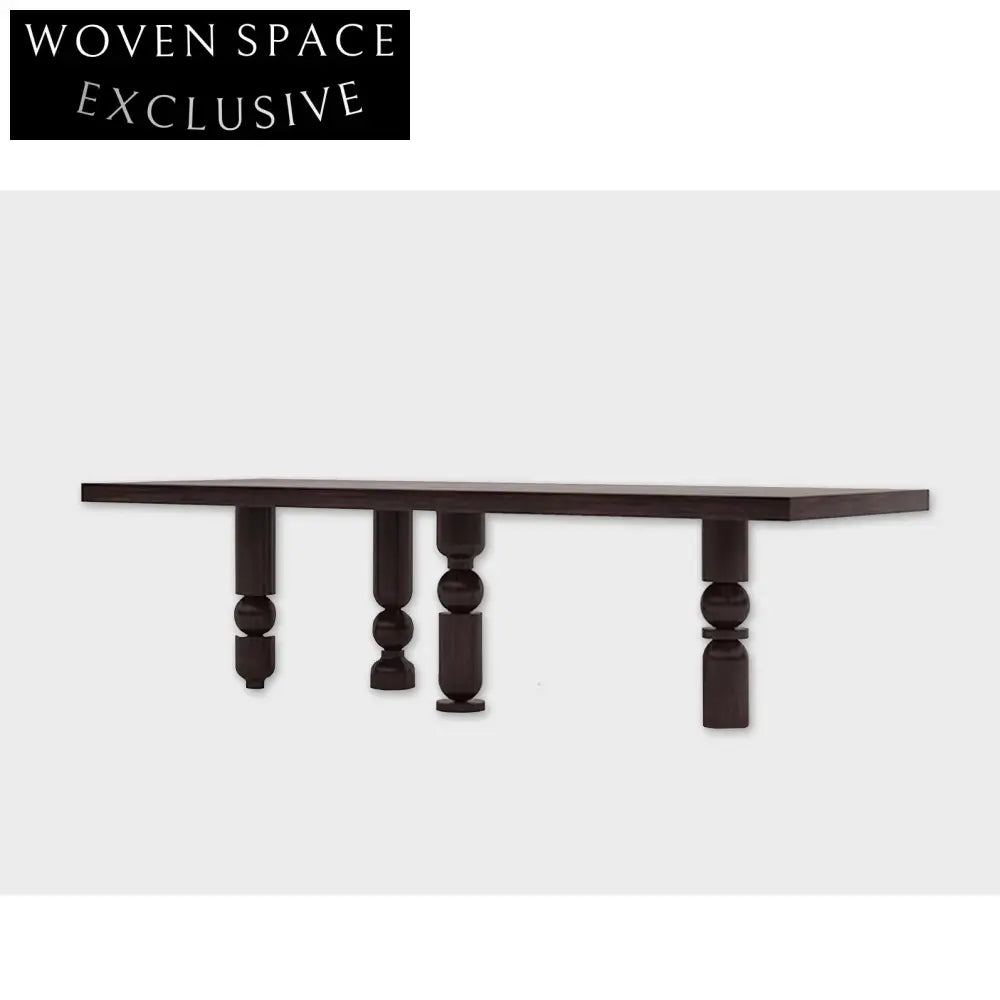 Antique Solid Ash Wood Rectangle Handmade Villa Style Dining Table