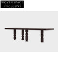 Antique Solid Ash Wood Rectangle Handmade Villa Style Dining Table