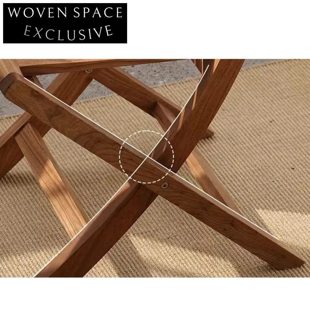 Antique Solid Wood Elm Foldable Indoor Dining Room Chair
