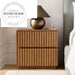 Antique Stained Wood 2-Drawer Contemporary Storage Bedside Table