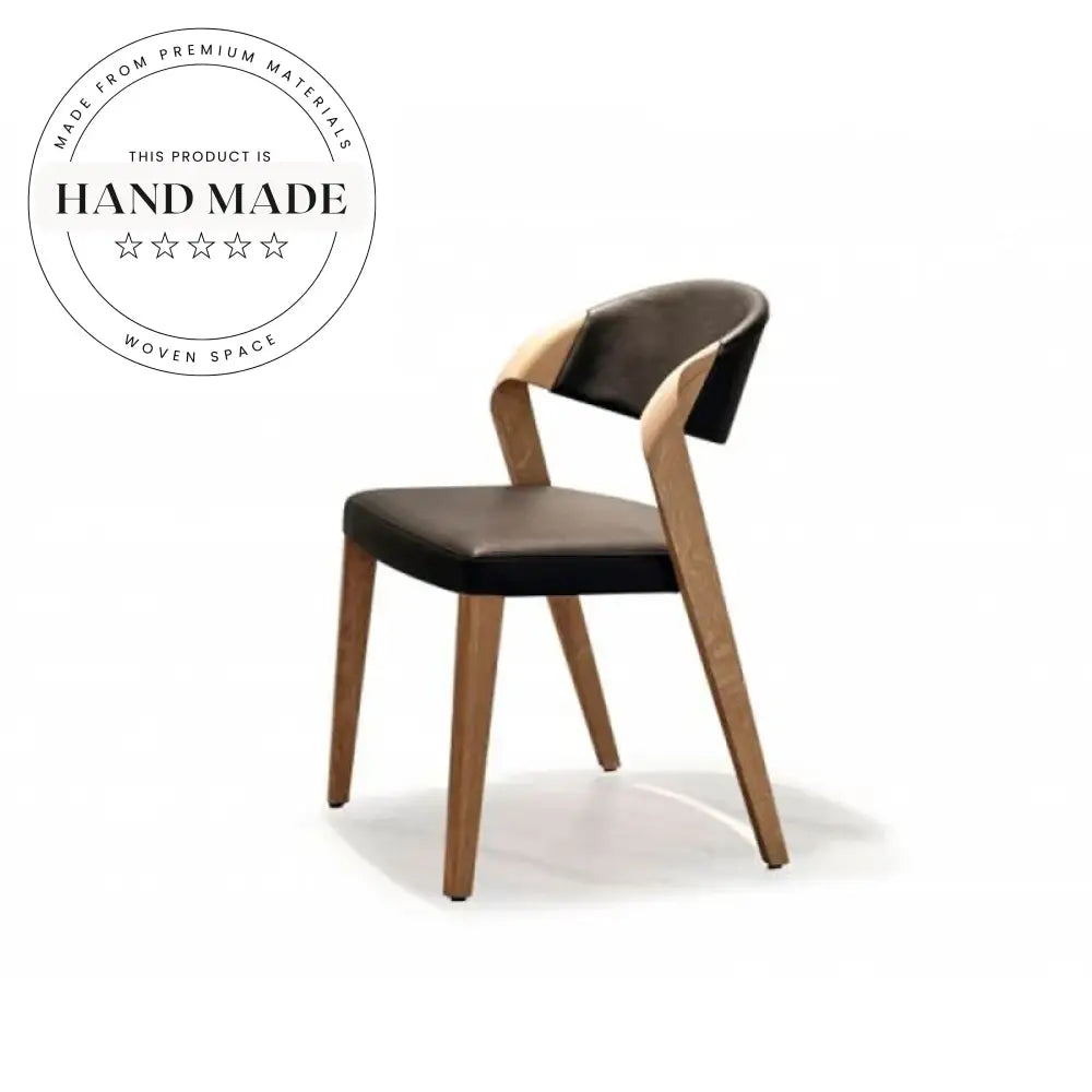 Antique Style Solid Wood Leather Upholstered Dining Chair