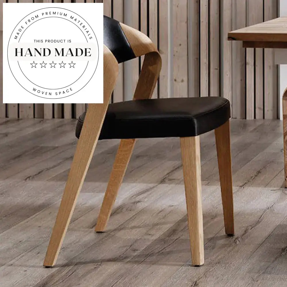 Antique Style Solid Wood Leather Upholstered Dining Chair