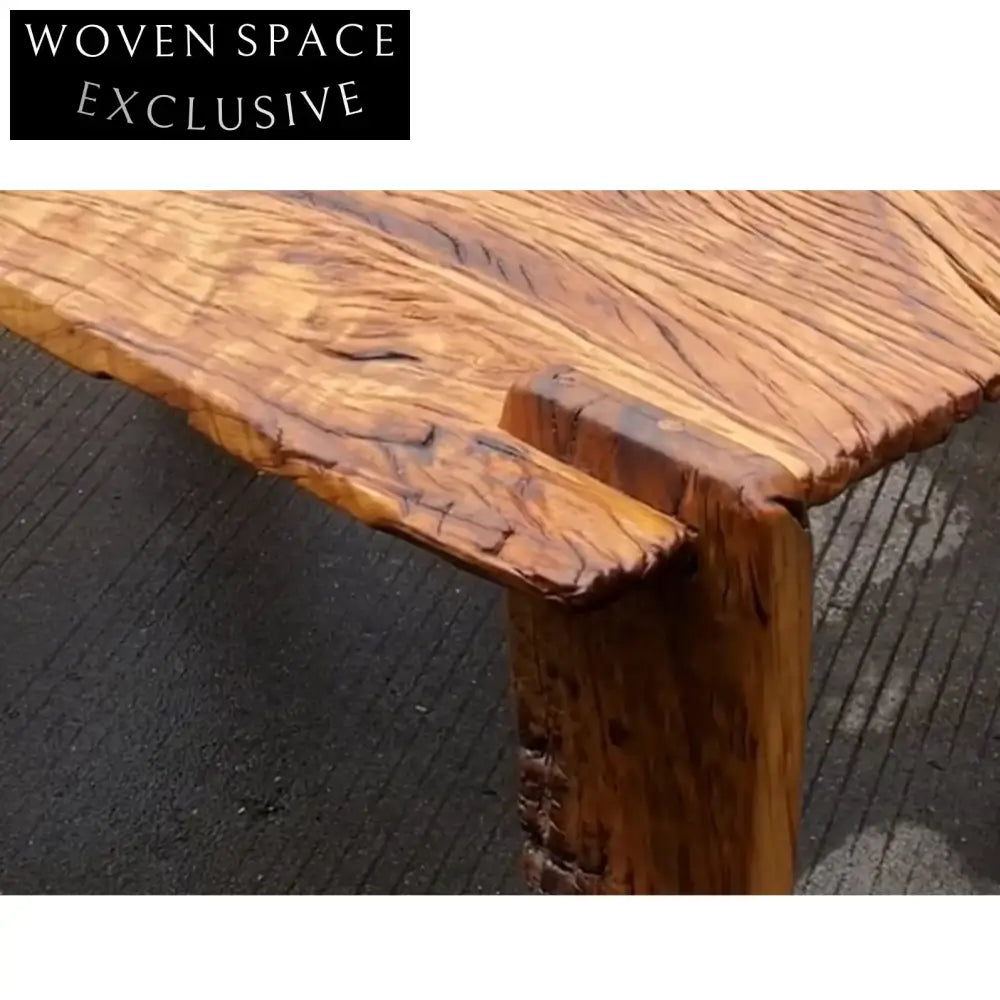 Antique Weathered Elm Wood Wabi Sabi Minimalist Rustic Coffee Table