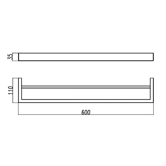 IVANO Series Double Towel Rail 600mm