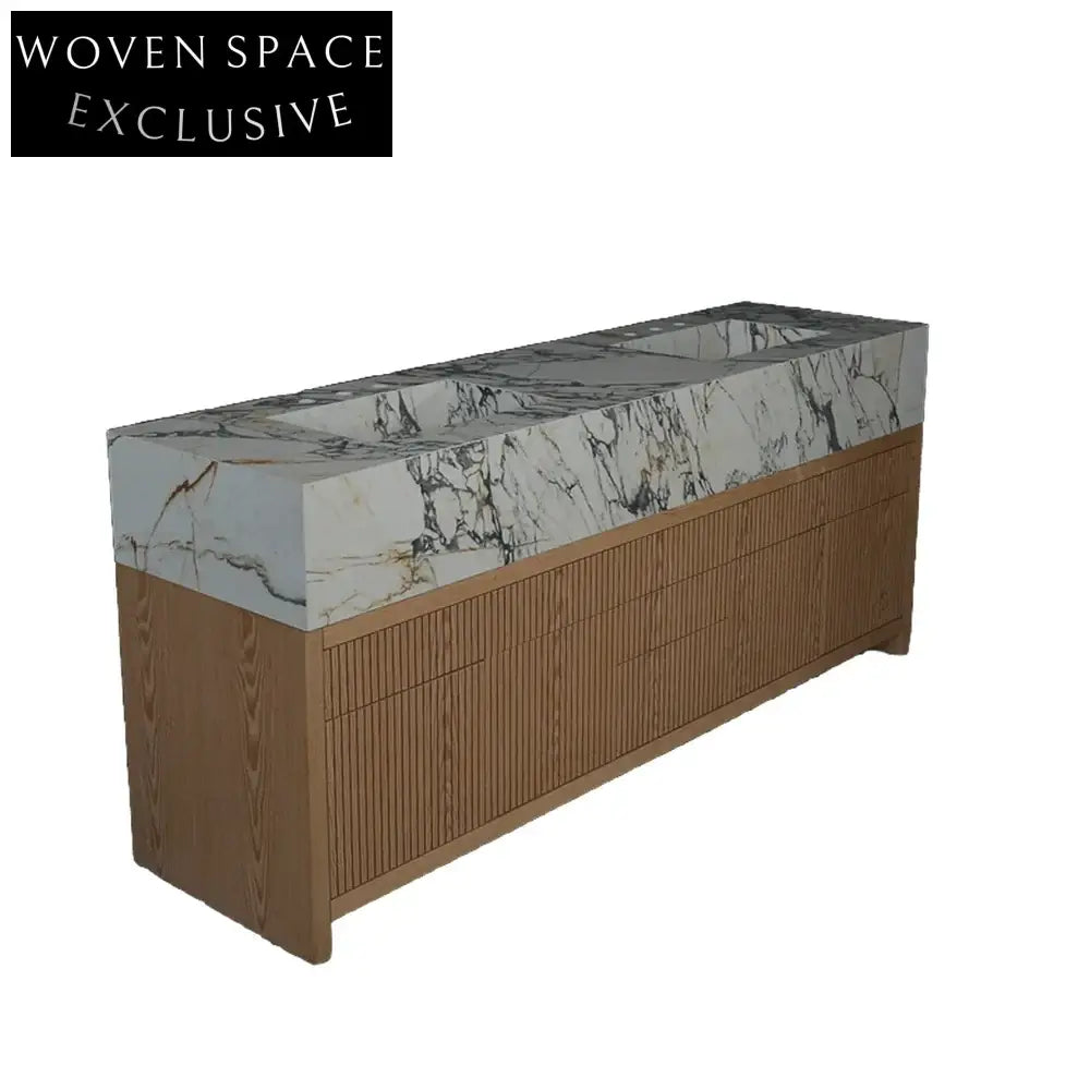 ARABESCATO CORCHIA Calacatta Viola Marble Luxury Furniture Natural Stone Marble With Wooden Vanity for Bathroom Sink