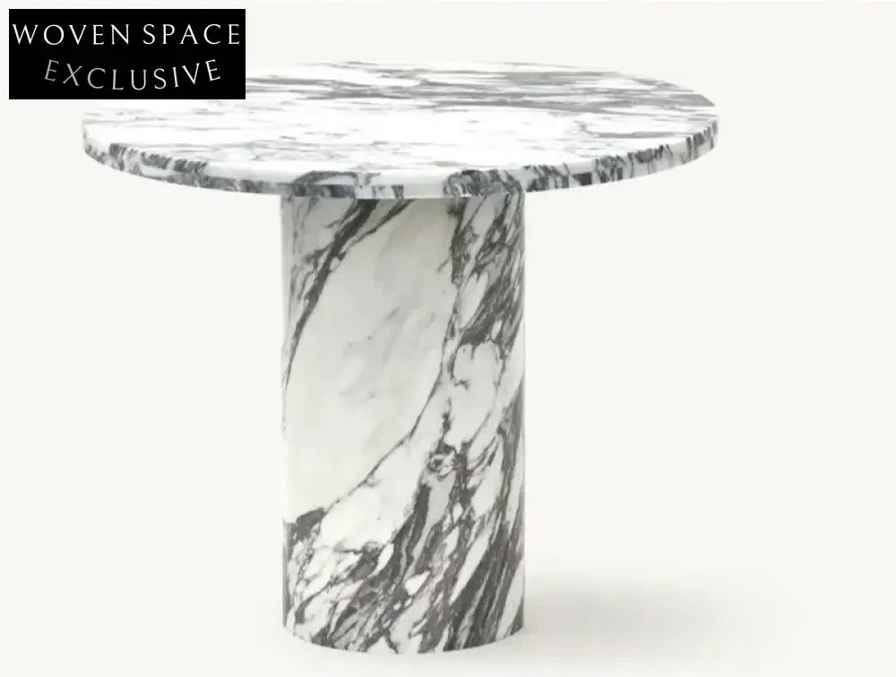 Tostone Arabescato White Marble Round Coffee Table for Elegant Living Rooms