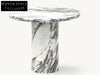 Tostone Arabescato White Marble Round Coffee Table for Elegant Living Rooms