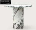 Tostone Arabescato White Marble Round Coffee Table for Elegant Living Rooms