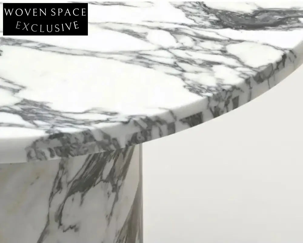 Tostone Arabescato White Marble Round Coffee Table for Elegant Living Rooms