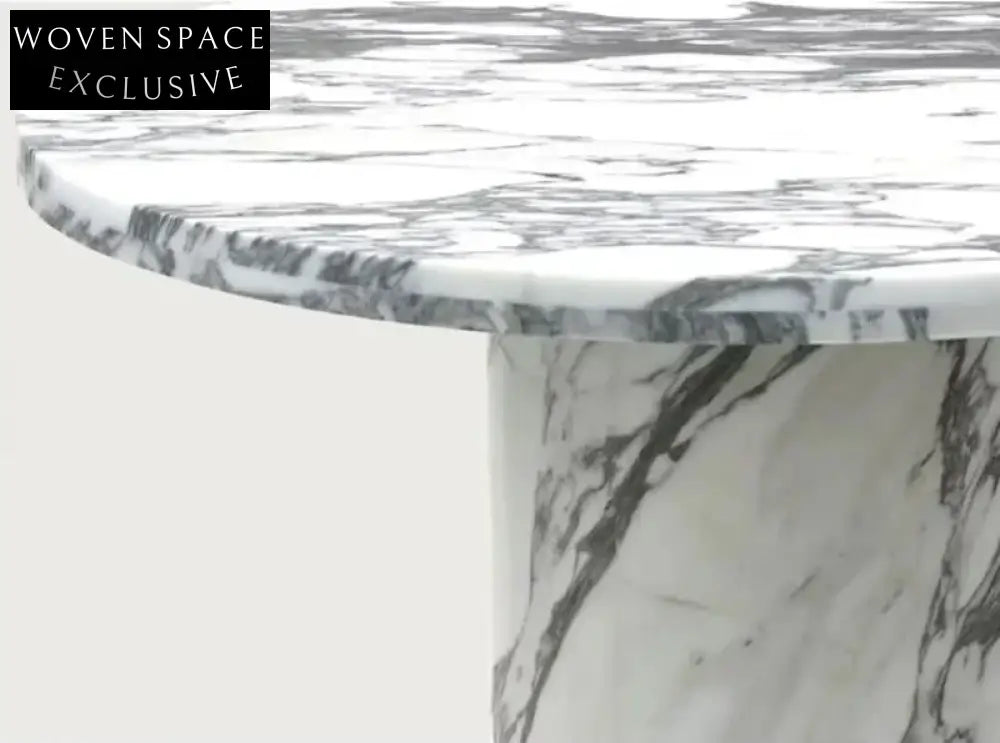 Tostone Arabescato White Marble Round Coffee Table for Elegant Living Rooms