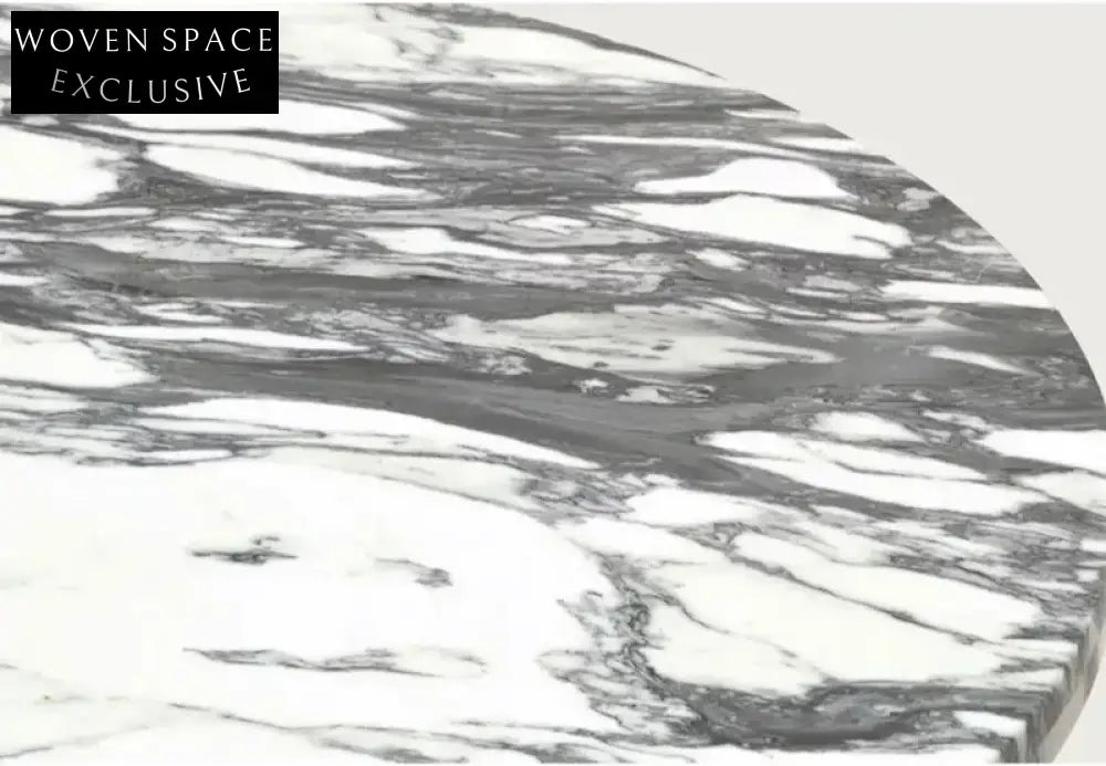 Tostone Arabescato White Marble Round Coffee Table for Elegant Living Rooms