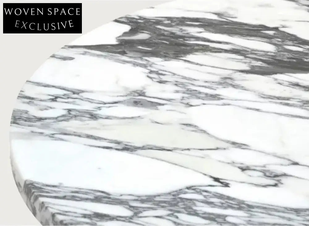 Tostone Arabescato White Marble Round Coffee Table for Elegant Living Rooms