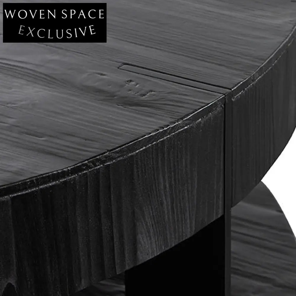Arisha 100cm Round Coffee Table - Full Black Coffee Tables