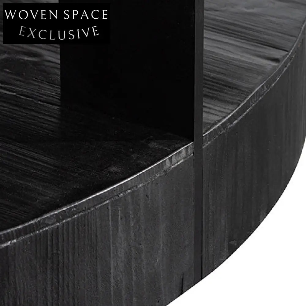 Arisha 100cm Round Coffee Table - Full Black Coffee Tables