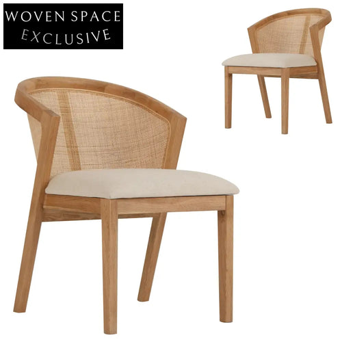 Arla Fabric Dining Chair - Light Beige (Set of 2)