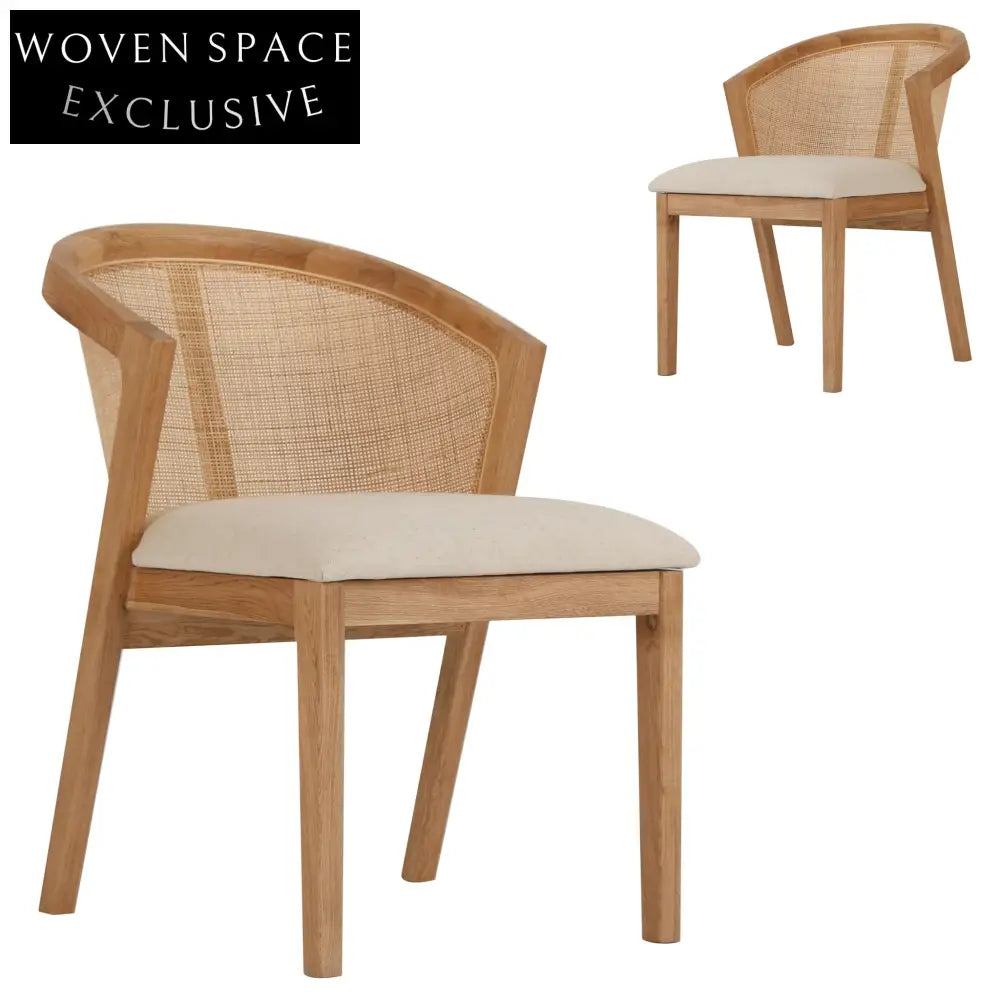 Arla Fabric Dining Chair - Light Beige (Set of 2)