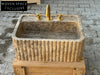 Arnauld Travertine Ribbed Marble Sink