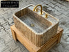 Arnauld Travertine Ribbed Marble Sink