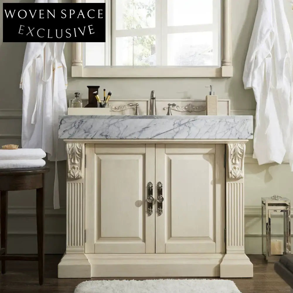 Arthur American European style villa floor-standing bathroom cabinet 80cm main cabinet with mirror) (large hanging edge