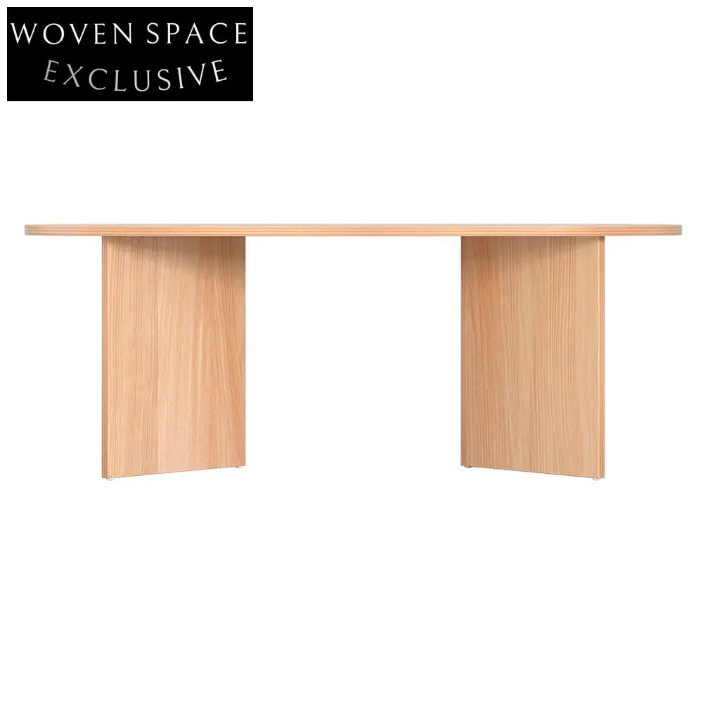 Artiss Coffee Table Oval 110CM Pine Alva Coffee Tables