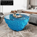 Artistic Clear Resin Ice Looked Modern Living Room Round Coffee Table