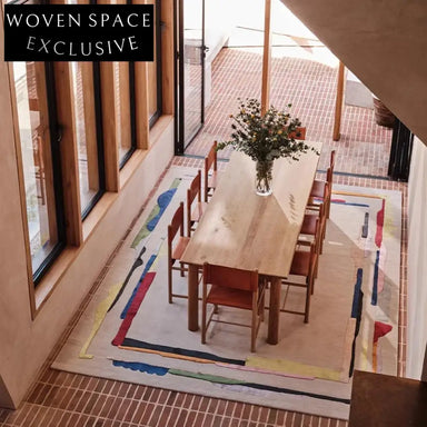 Artistic Vintage Polyester Area Rug: Irregular Line Design for Modern Living Spaces