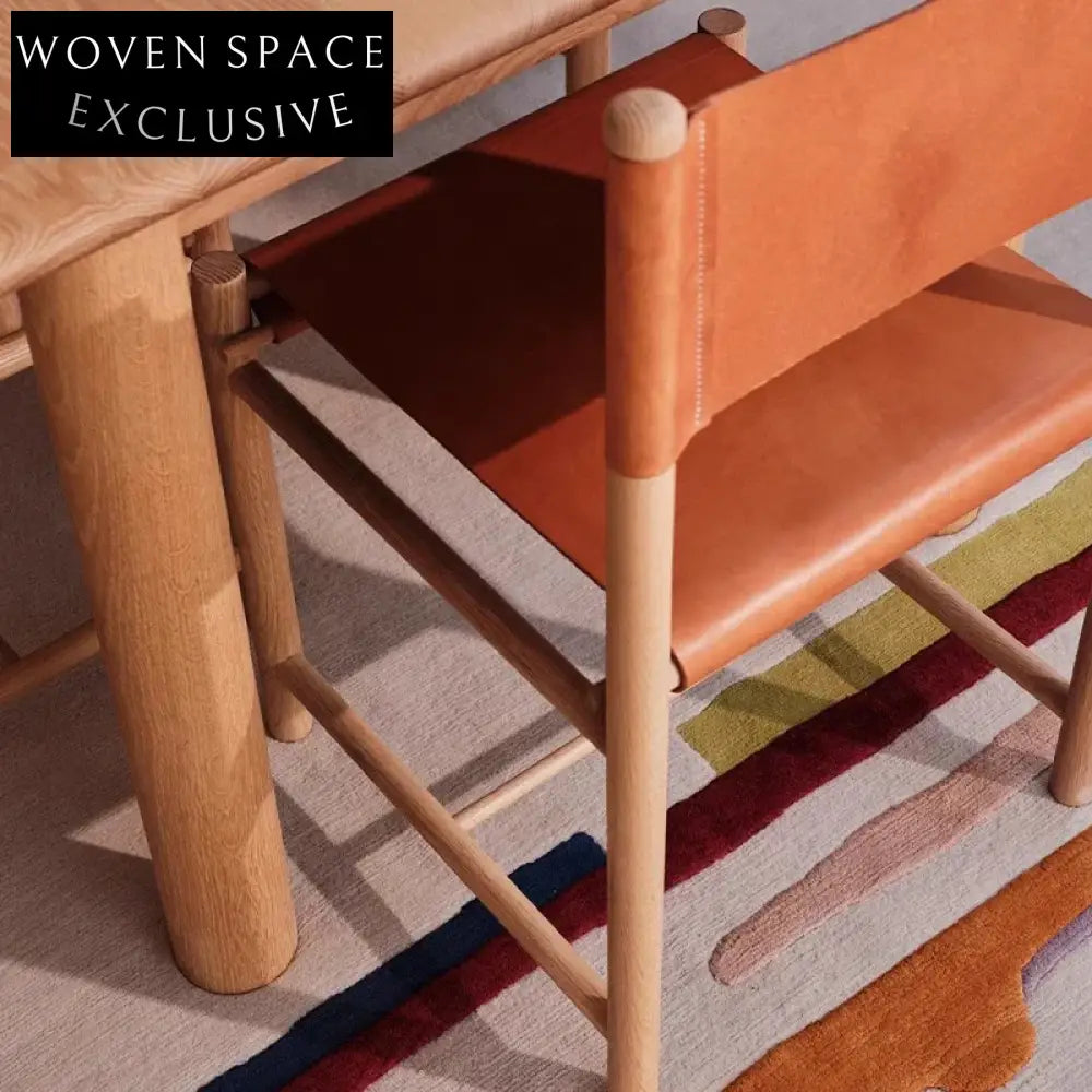 Artistic Vintage Polyester Area Rug: Irregular Line Design for Modern Living Spaces