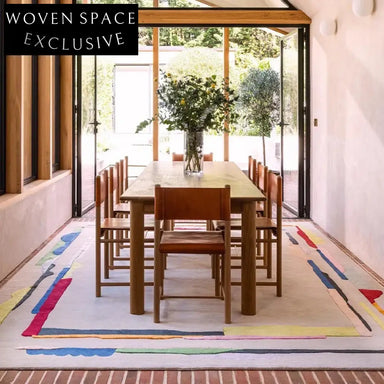 Artistic Vintage Polyester Area Rug: Irregular Line Design for Modern Living Spaces