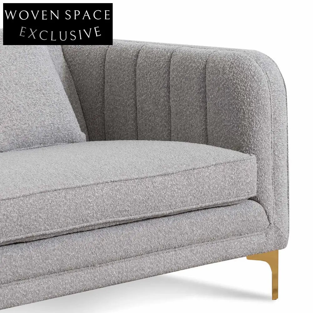 Ash Grey Boucle 3 Seater Sofa Sofas