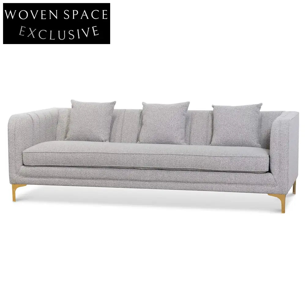 Ash Grey Boucle 3 Seater Sofa