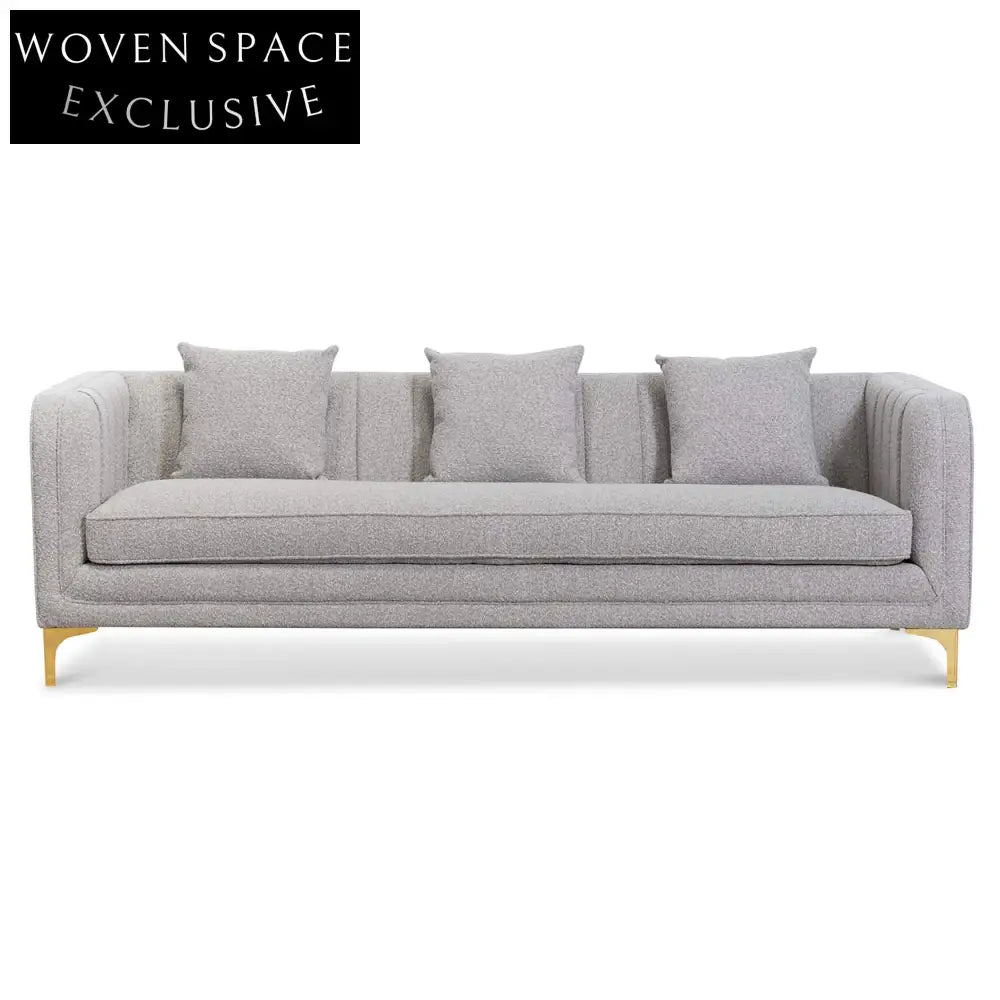 Ash Grey Boucle 3 Seater Sofa Sofas