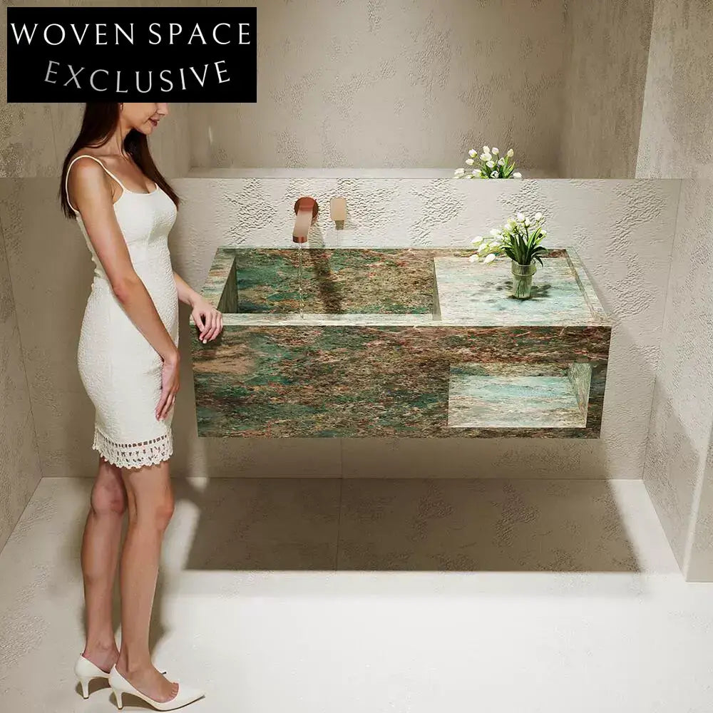 Aspen Amazon Green Wall-Mounted Marble Basin