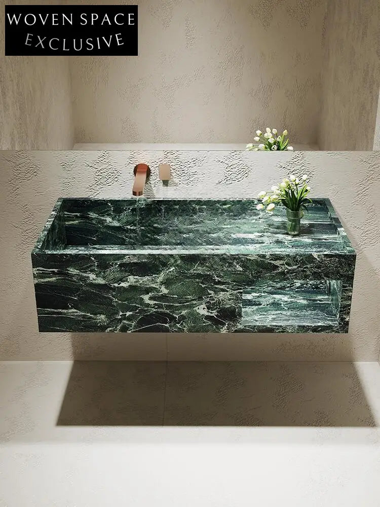 Aspen Amazon Green Wall-Mounted Marble Basin