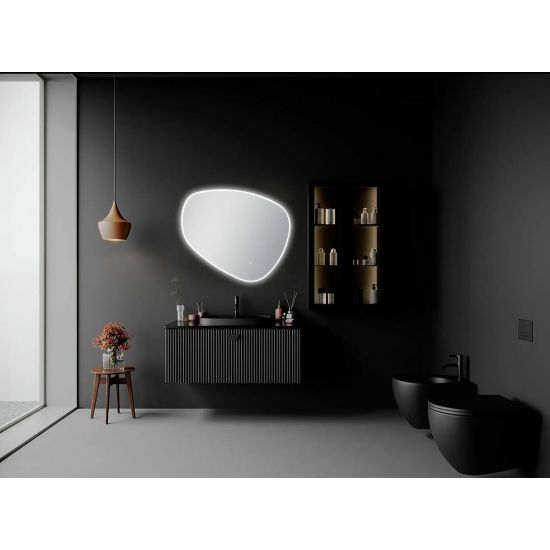800*675mm 3 Color Lighting Asymmetrical Acrylic LED Mirror Touch Sensor Switch