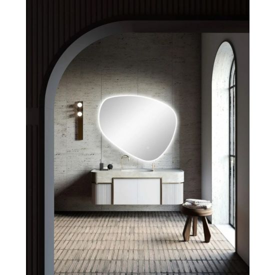 800*675mm 3 Color Lighting Asymmetrical Acrylic LED Mirror Touch Sensor Switch