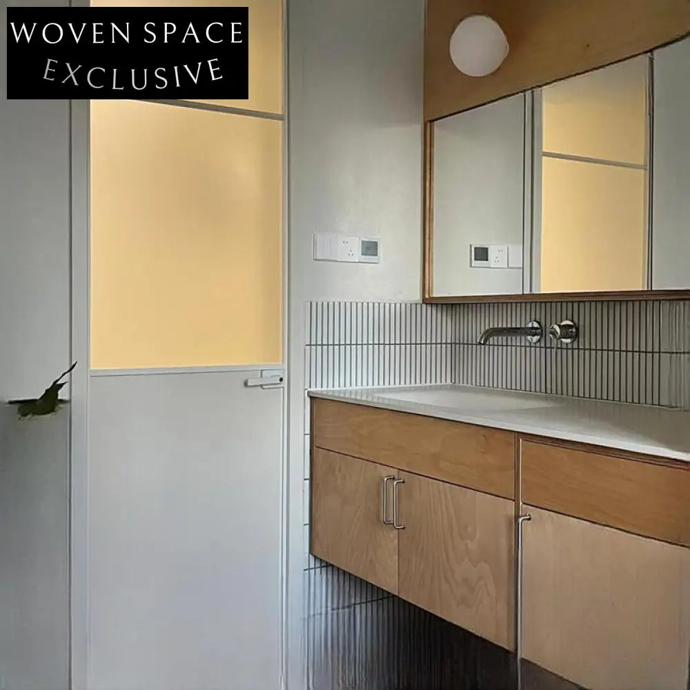 Atticus Oak Bathroom Cabinet with Robot Cleaner Space