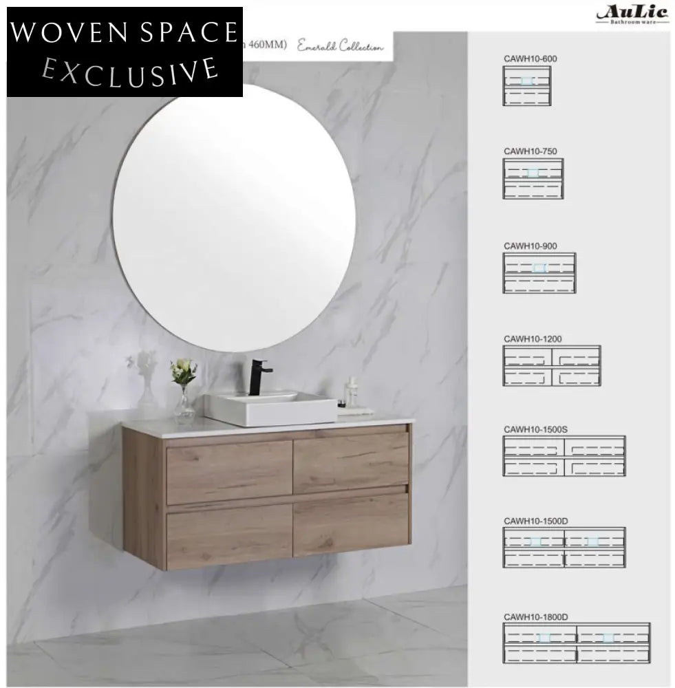 Aulic Max Wall Hung Finger Pull Vanity Vanities