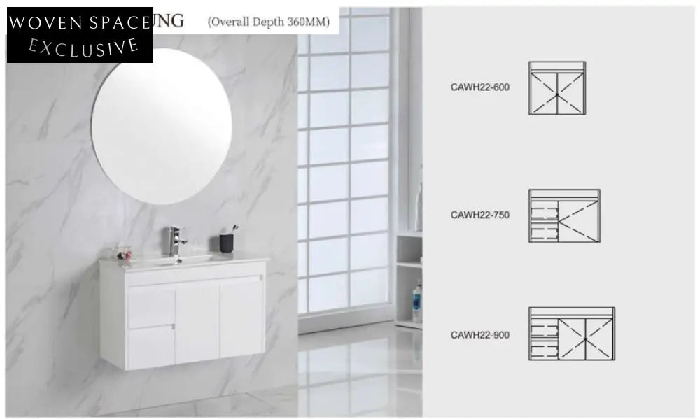 Aulic Maya Wall Hung Finger Pull Vanity Vanities