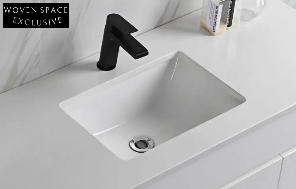 Aulic Pure White Stone Top With Undermount Basin Basins