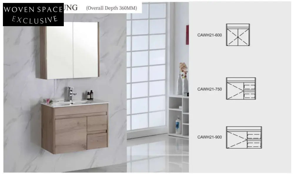 Aulic York Wall Hung Finger Pull Vanity Vanities