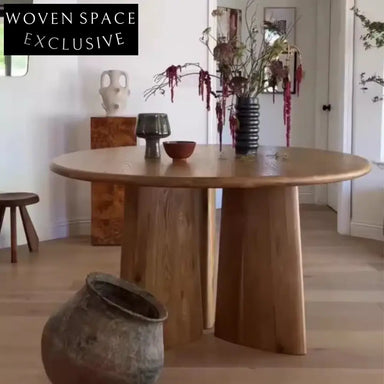 Authentic Wabi-Sabi Solid Wood Round Dining Table for Modern Homes