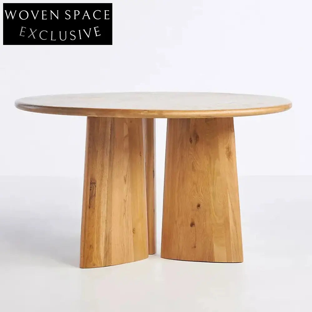 Authentic Wabi-Sabi Solid Wood Round Dining Table for Modern Homes