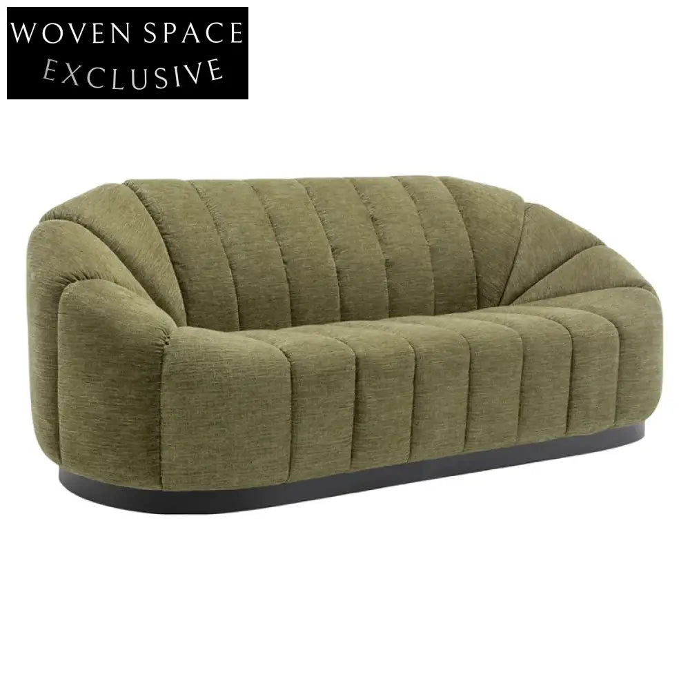 Avalon 2.5 Seater Sofa - Olive Chenille Stool