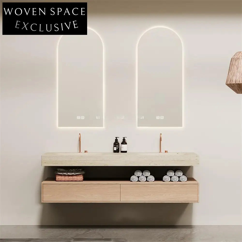 Avi Black Gold Marble Double Basin