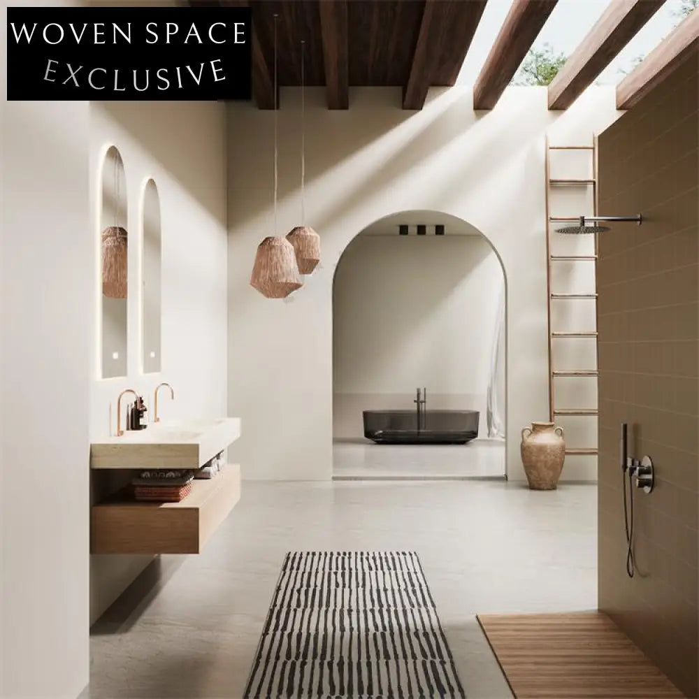 Azriel Kala Limestone Wall-Mounted Double Basin